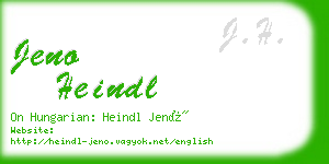 jeno heindl business card